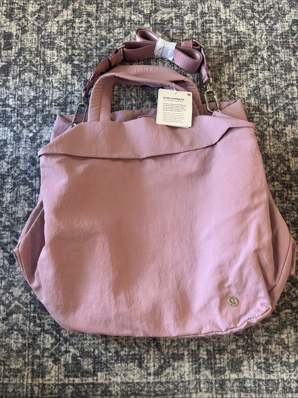 NEW Lululemon On My Level 2.0 Tote/Shoulder/Crossbody Bag - rose blush